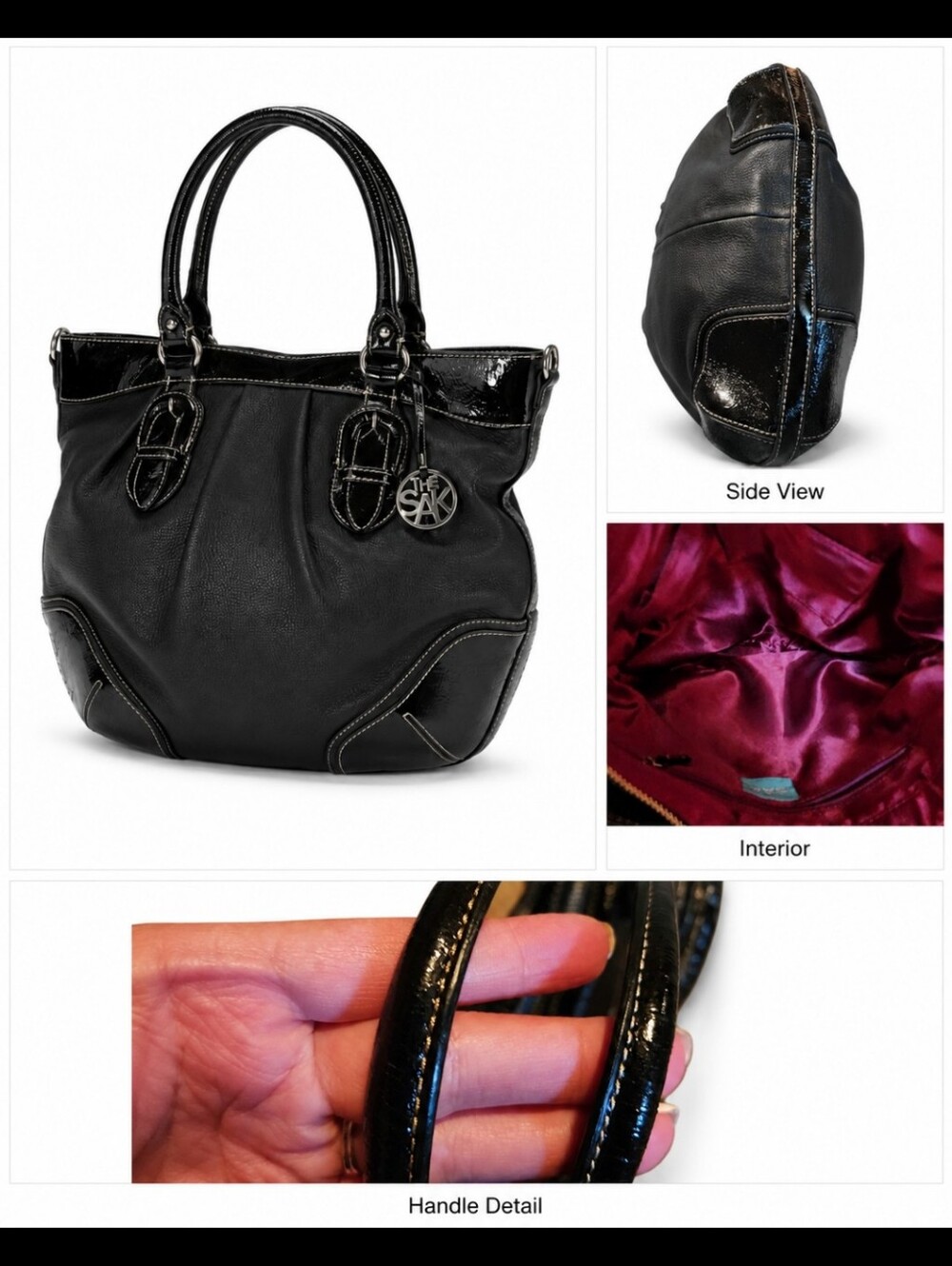 Sak Deep Black Leather Tote Bag